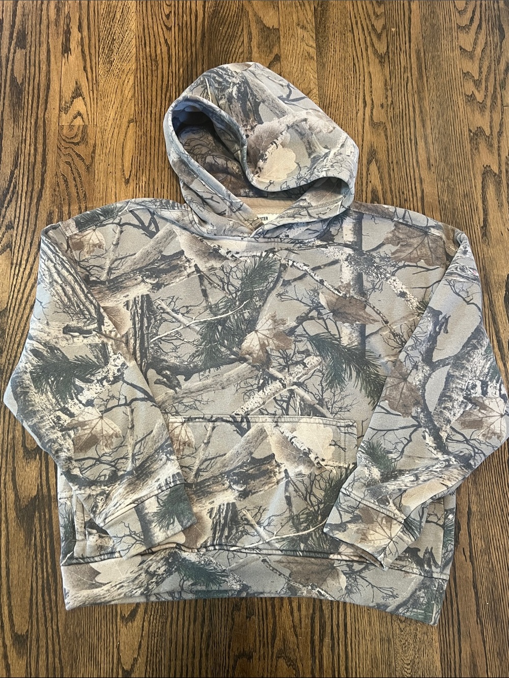 Hollister Men's Camo Pullover Hoodie in Taupe, Green